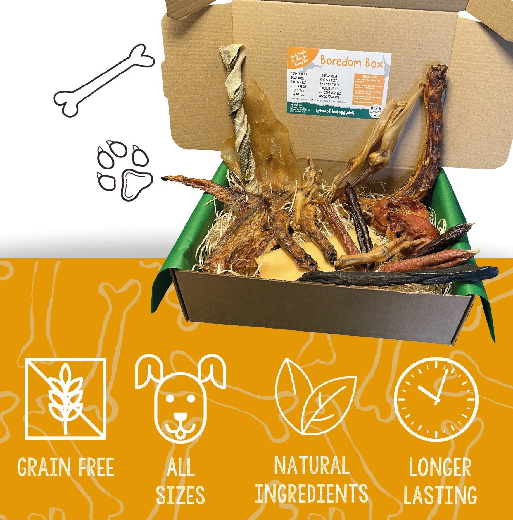 Boredom Box - Natural Treat Selection Box for All Sizes | The Doggy Deli