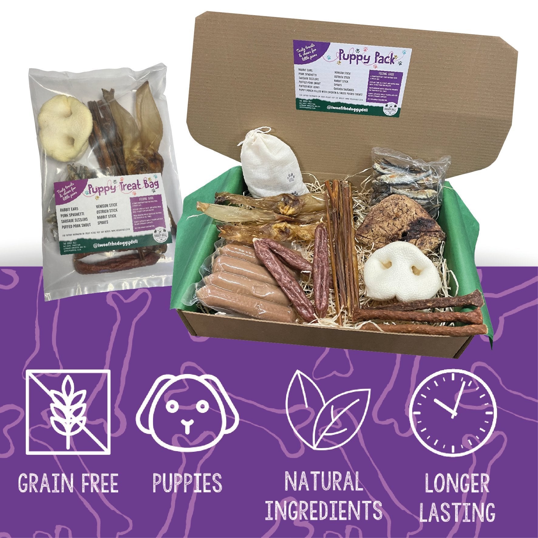 Puppy Pack - Natural Treat Selection Box and Bags for Puppies and Smaller Dogs | The Doggy Deli