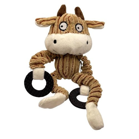 Cow Plush Squeaky Puppy Toy - The Doggy Deli
