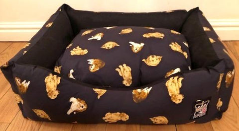 Dog Print Settee Dog Bed - The Doggy Deli