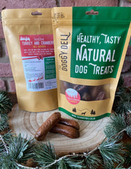 Festive Turkey and Cranberry Deli Sausages 200g - Natural Dog Treat Christmas Sausages - The Doggy Deli