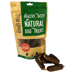 Gourmet Beef Liver Deli Sausages Treats for Dogs 200g - The Doggy Deli