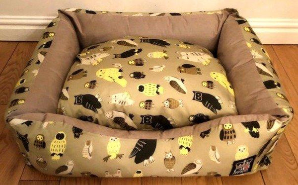 Owl Print Settee Dog Bed