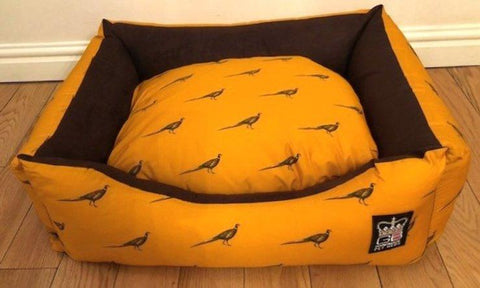 Pheasant Print Settee Dog Bed - The Doggy Deli