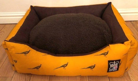Pheasant Print Settee Dog Bed - The Doggy Deli