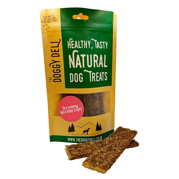 Scrummy Wild Boar Strips Dog Treat 100g Bag