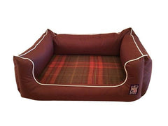 Tartan Orthopaedic Dog Bed Memory Foam Waterproof Settee Bed - The Doggy Deli