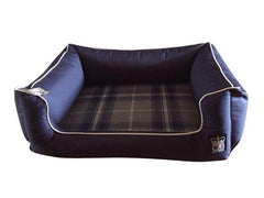 Tartan Orthopaedic Dog Bed Memory Foam Waterproof Settee Bed - The Doggy Deli