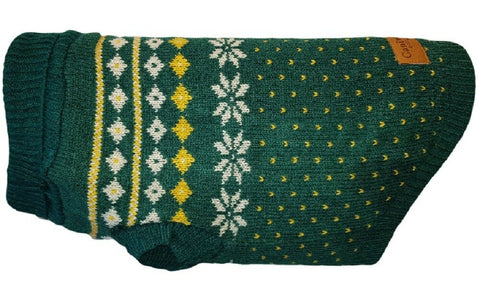 The Doggy Deli - Dog Jumper Green Fairisle - The Doggy Deli